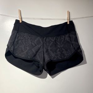 Lululemon Black & Silver Athletic Shorts - Size 4